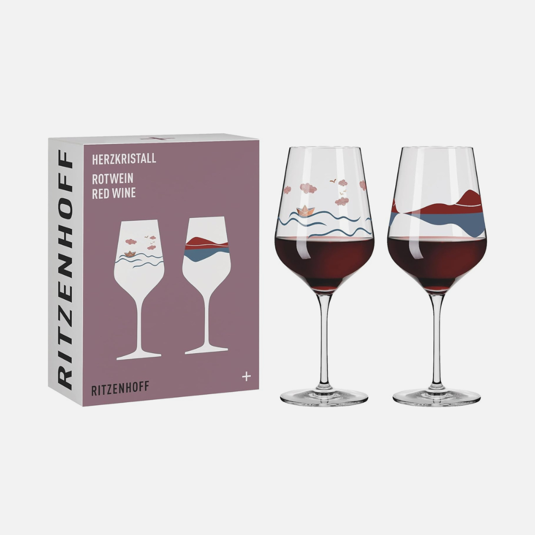 Herzkristall Crystal Red Wine Glass Set