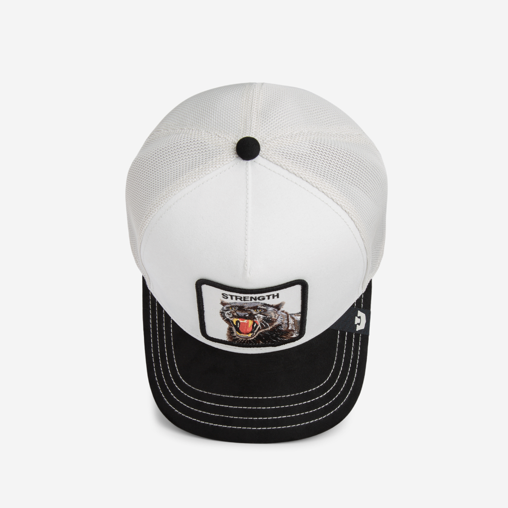 The Suede Strength Panther Trucker - Black & White