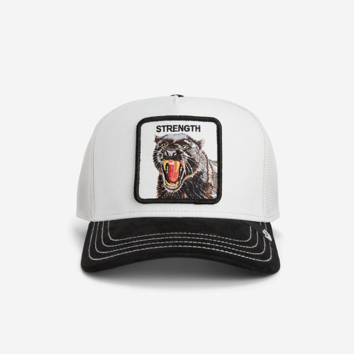 The Suede Strength Panther Trucker - Black & White