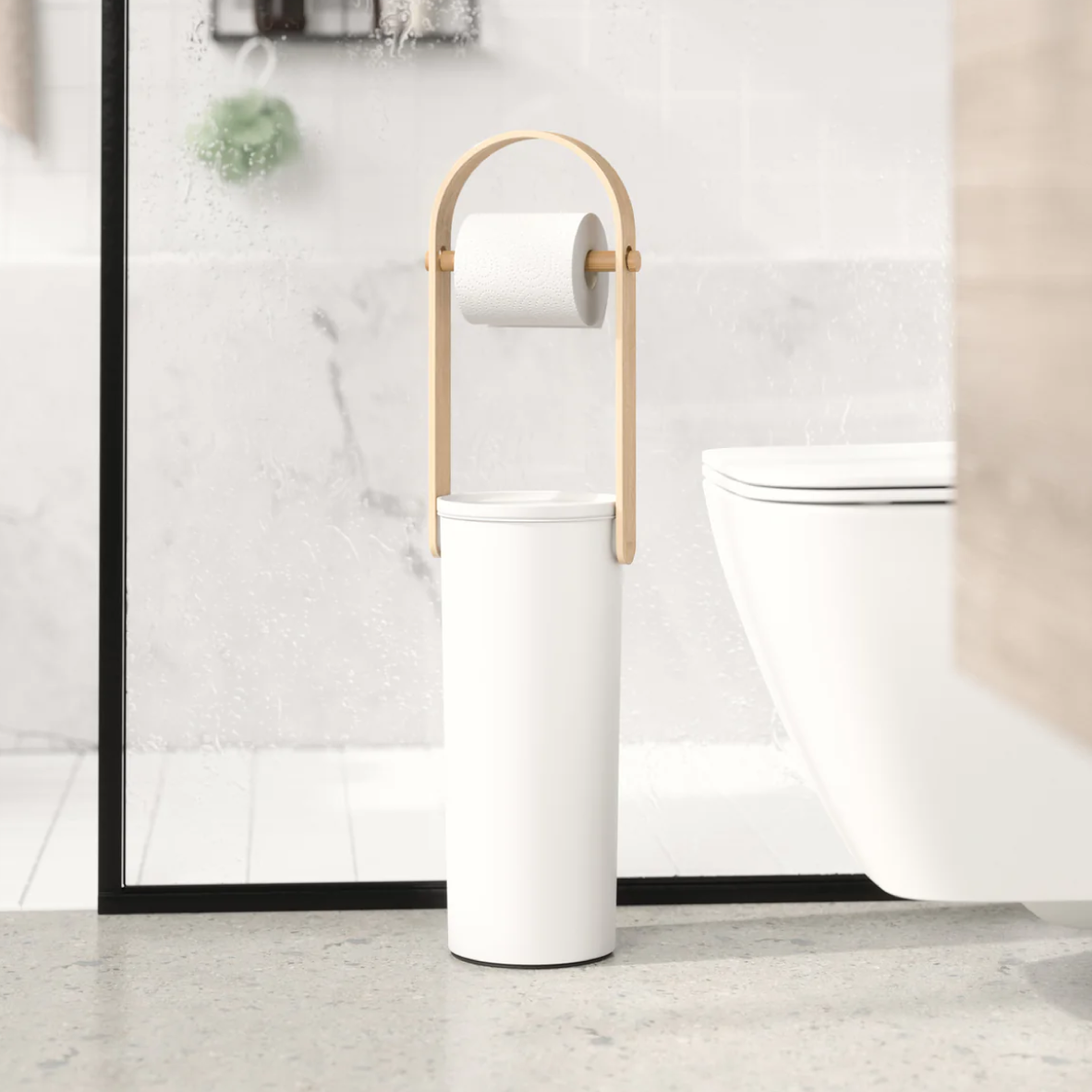 Bellwood Toilet Paper Stand - White & Natural