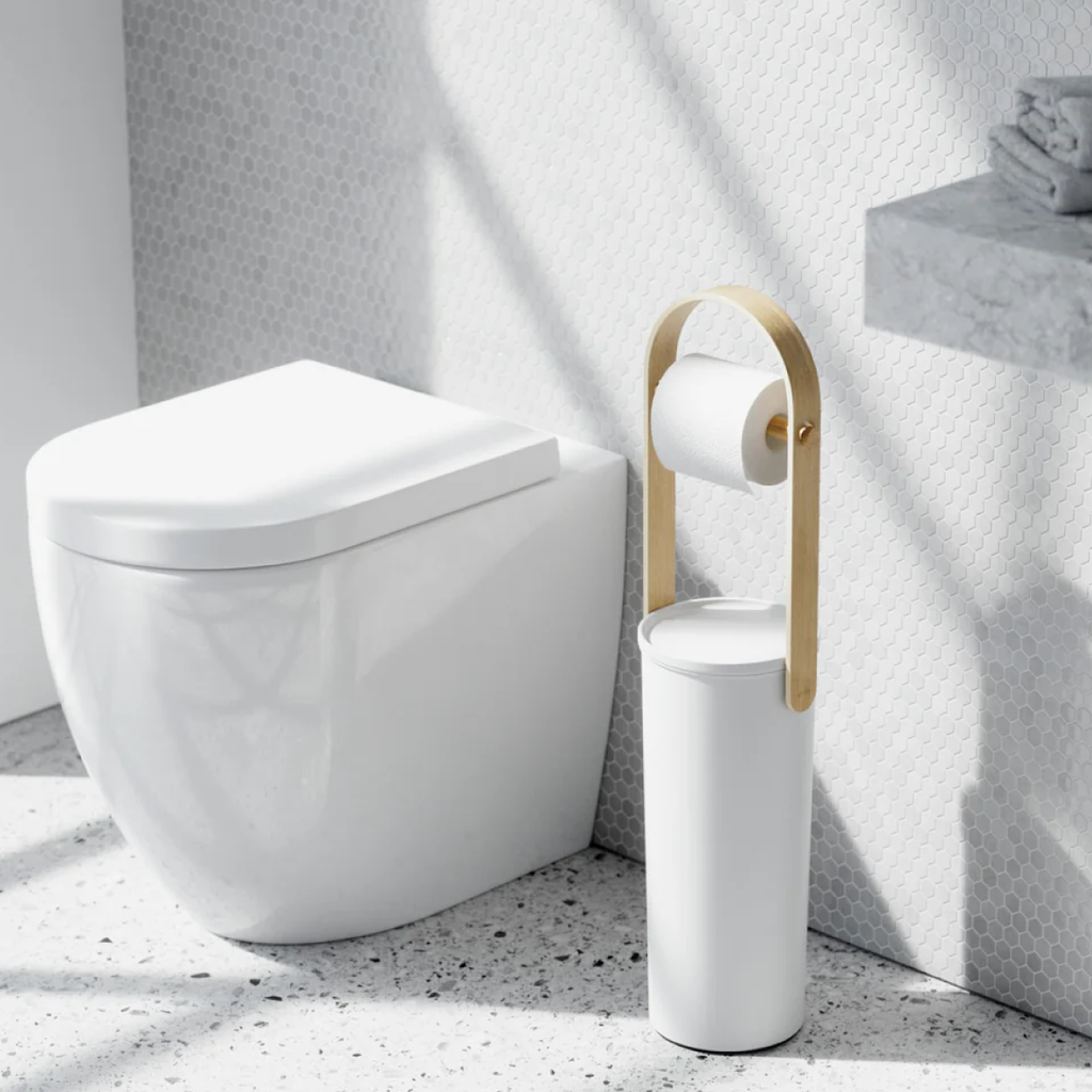 Bellwood Toilet Paper Stand - White & Natural