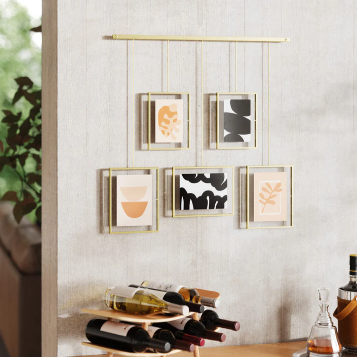 Exhibit Photo Display Set Of 5 - Brass