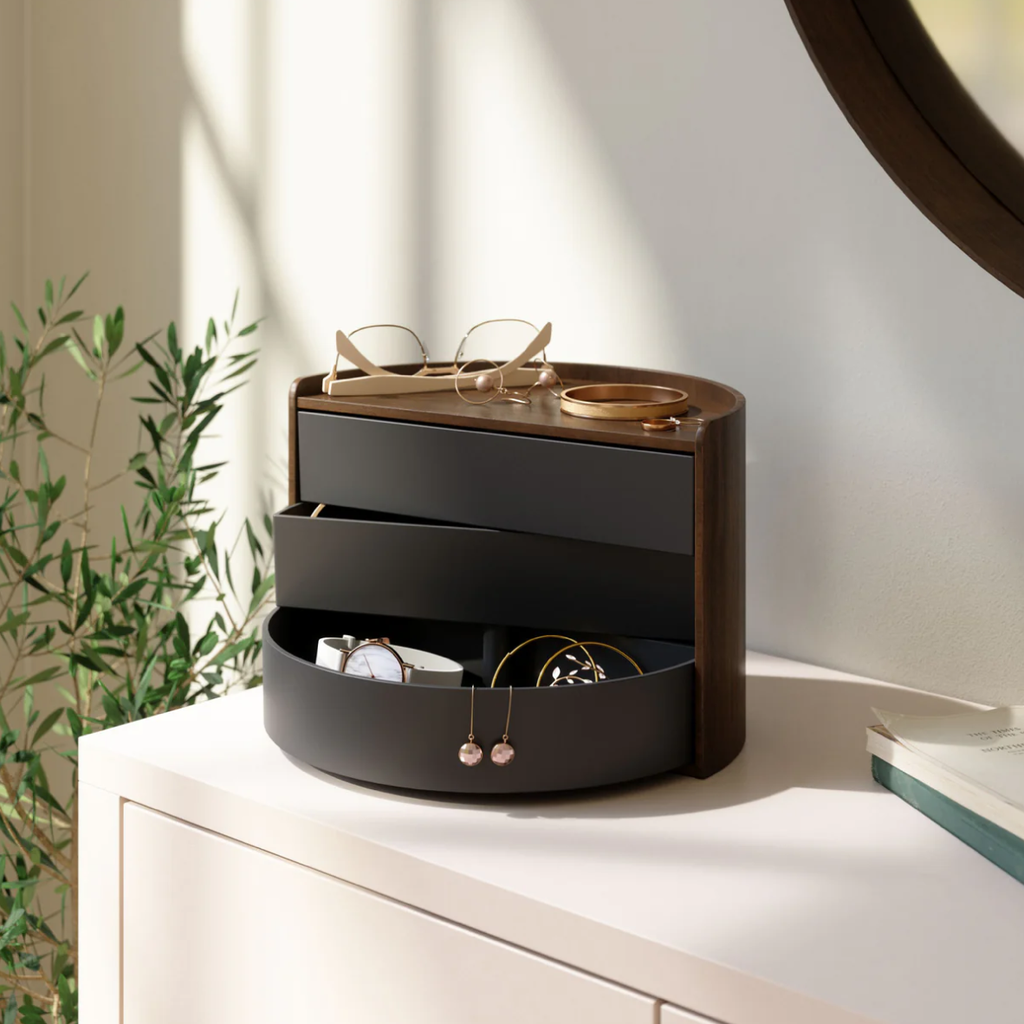 Moona Storage Box - Black & Walnut