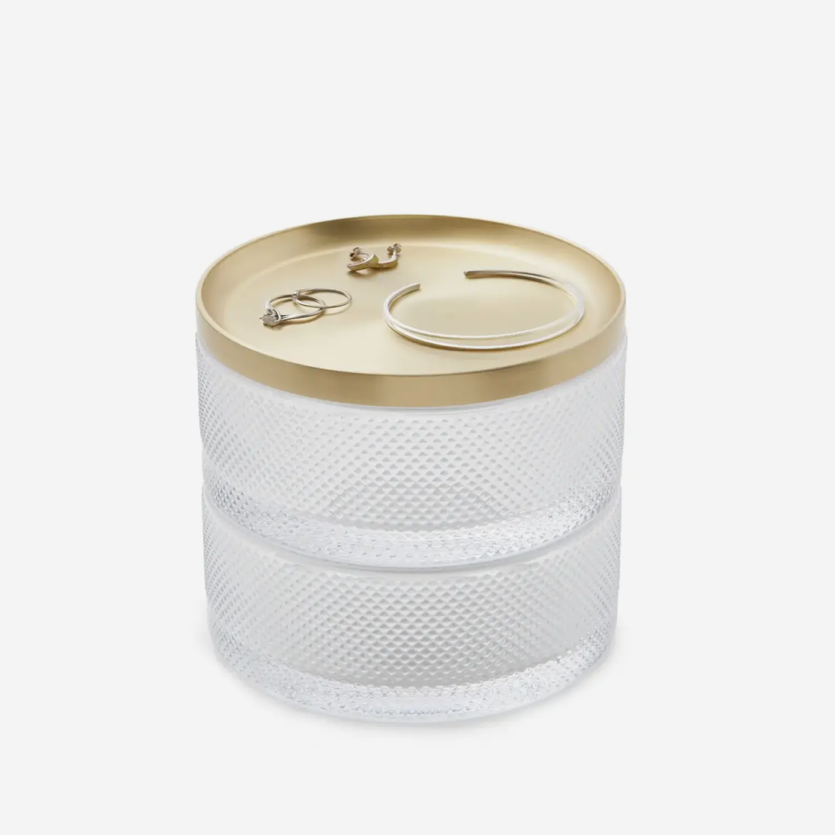 Tesora Glass Storage Box - Brass