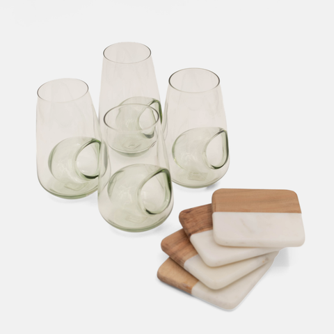 Beer Glasses & Coaster Set Combo