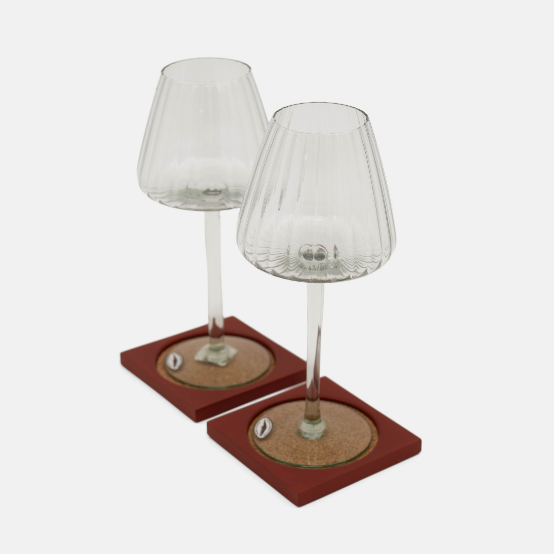 Wine Glasses & Coaster Set Combo