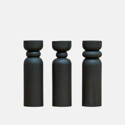 Zuri Candle Holders (Set of 3) - Black