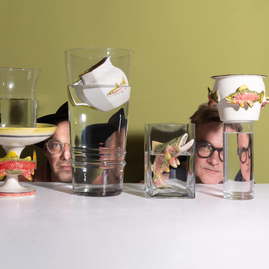 Hand Painted Rainbow Trout Planter