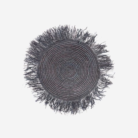 Raffia Placemat With Frill - Dark