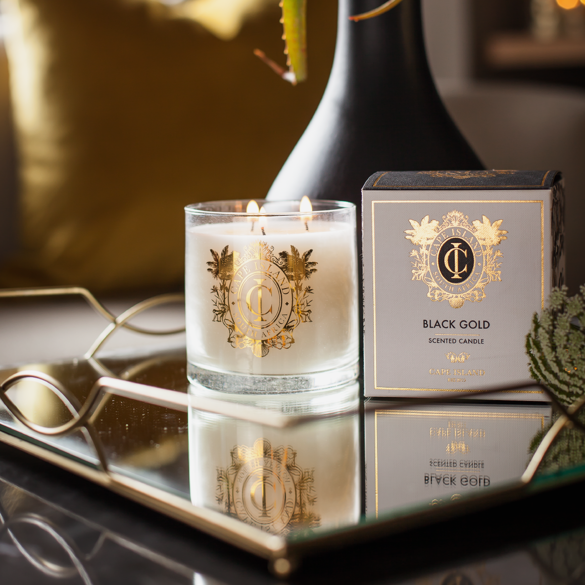 Large Candle - Black Gold