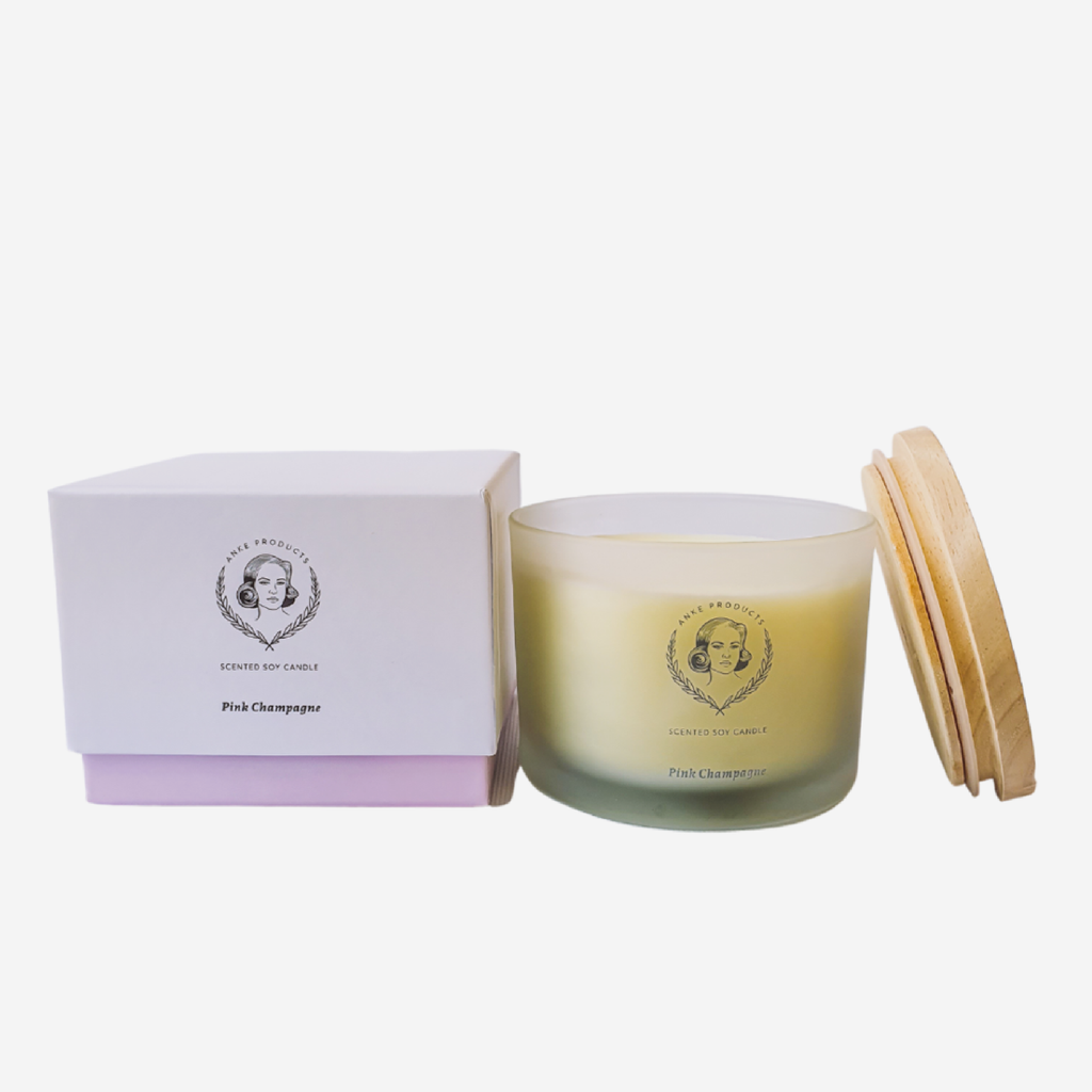 Large Scented Soy Candle - Pink Champagne