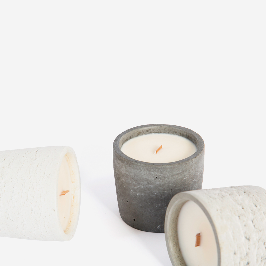 Dark Grey Concrete Candle - Lemongrass & Ginger