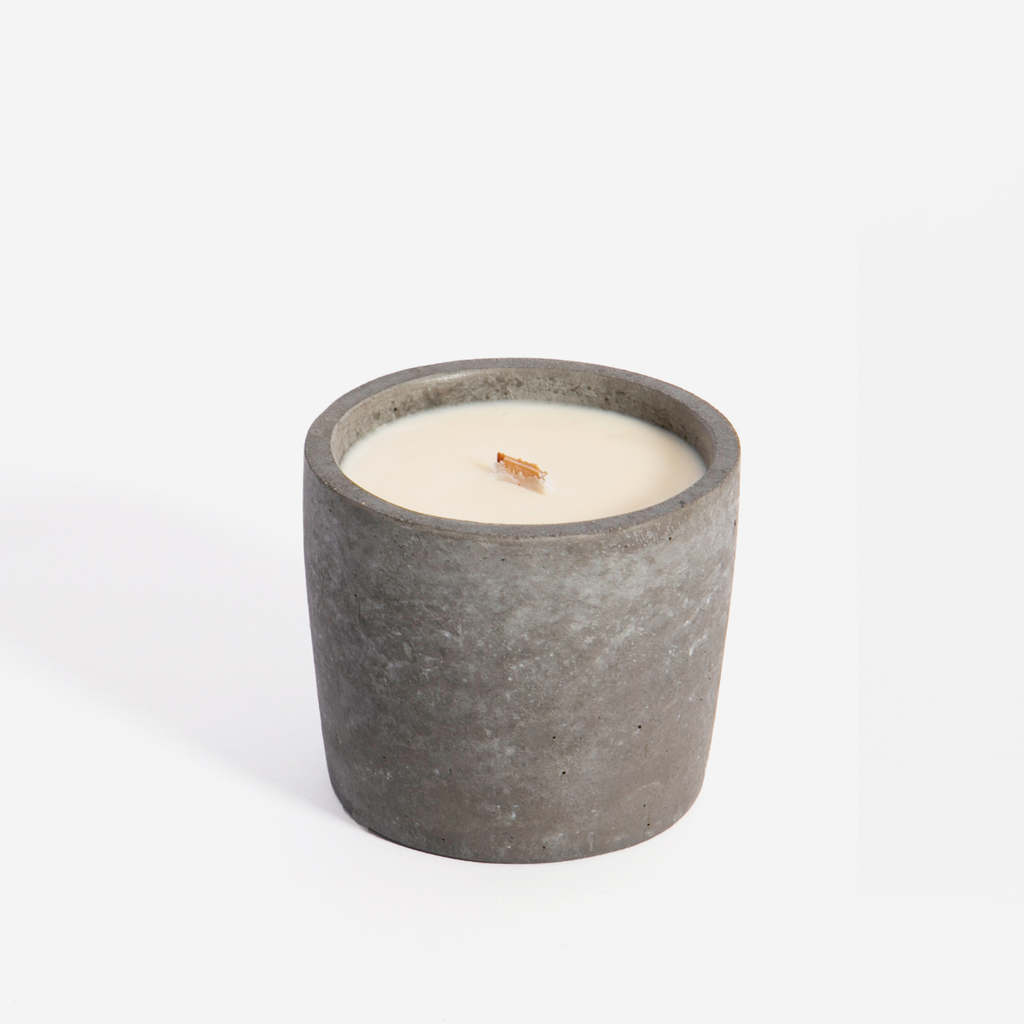 Dark Grey Concrete Candle - Lemongrass & Ginger